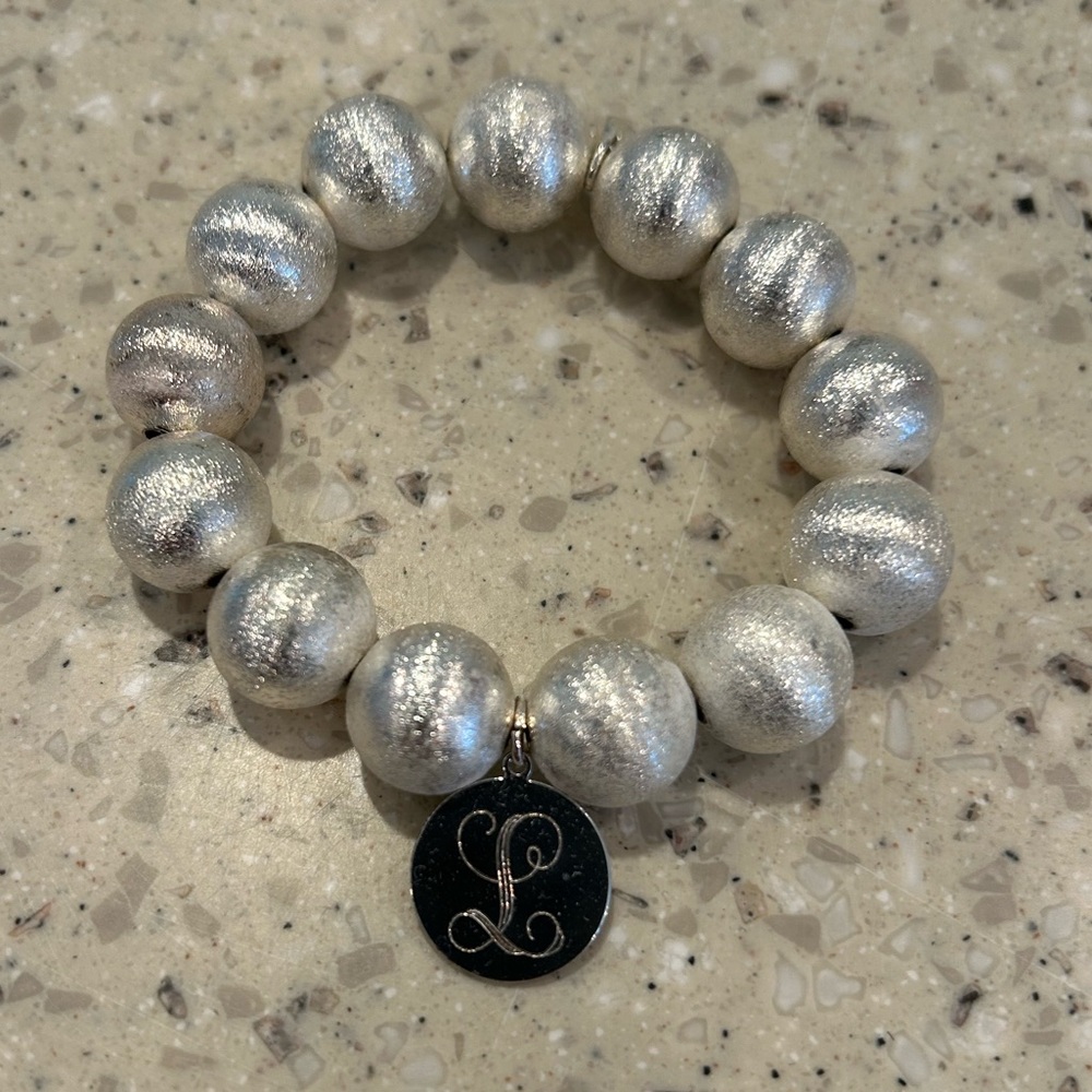 Marley Lilly Silver tone “L”  Monogrammed Bracelets